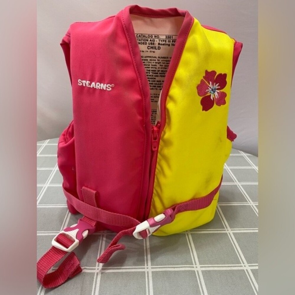 Stearns Child Life Jacket 30-50# Floatation Aid Boating Vest Lake Beach Vacation